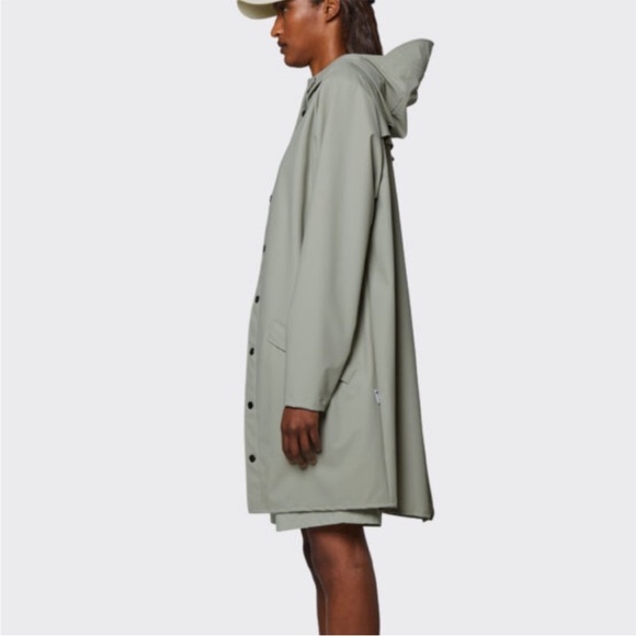 RAINS Long Jacket ☔️ Cement ☔️ Color: cement ☔️ unisex ☔️ Size Large - Picture 4 of 8